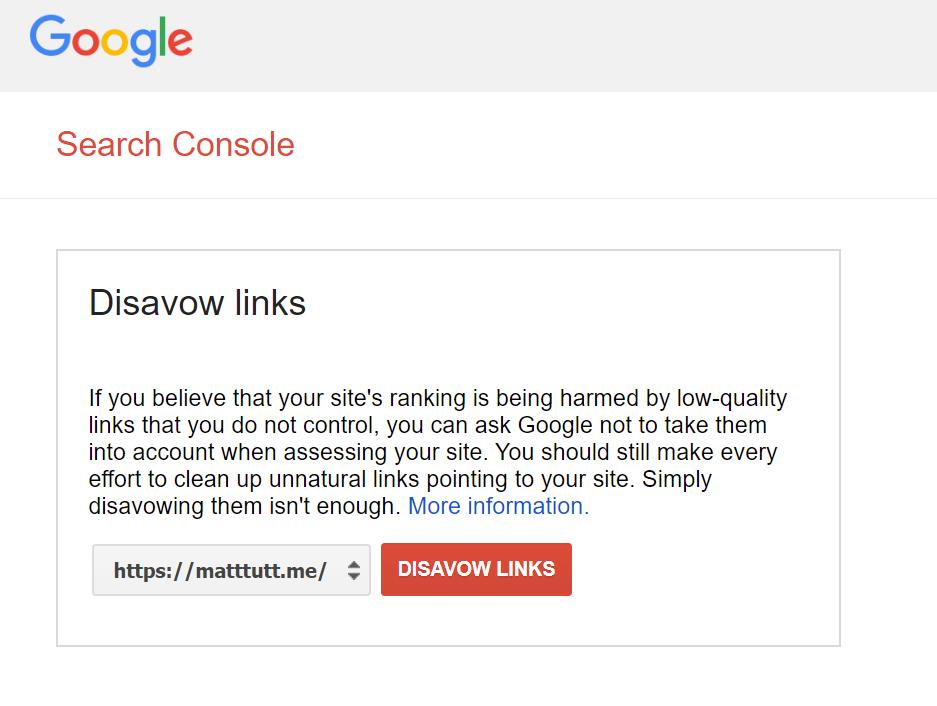 Google disavow tool